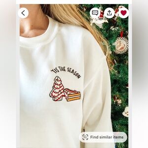 Embroidered Christmas Tree Snack Cake Sweatshirt